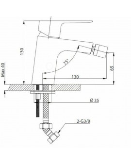 Single lever bidet Cube Way