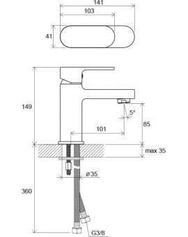 Mitigeur lavabo Chrome CR 012.00 Ravak