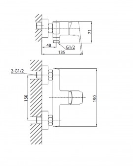 Shower mixer Cube Way CU268