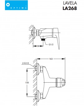 Mitigeur douche Lavela LA 268 Optima