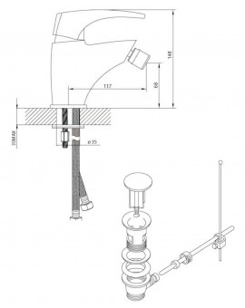 Mitigeur bidet Donata DO 235 Optima