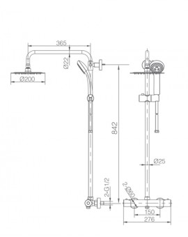 Colonne de douche thermostatique Chrome Londres-Imex