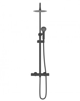 Shower column adjustable thermostat Black matte London-Imex