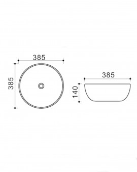 Lavabo sobre encimera porcelana fina SLM5040