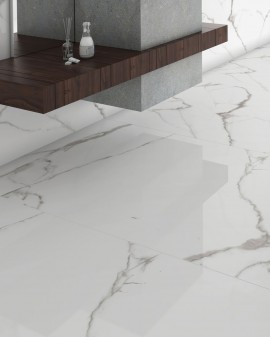 Porcelain tile imitation marble Bianco Carrara Polished Encrypt