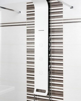 Column tub 4 functions Thermostatic with white panel