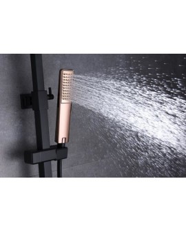 Shower column square matt Black and Rose Gold Sweden-Imex