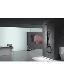 Shower column square matt Black and Rose Gold Sweden-Imex