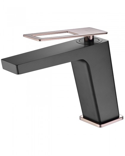 Single-handle faucet Lavatory Sweden matte Black/rose Gold