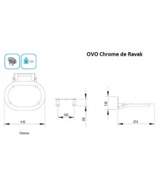 Asiento Baño/Ducha  OVO Chrome de Ravak / Clear/White / Clear/Inox