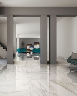 Porcelain tile imitation statuario White marble Tuscania