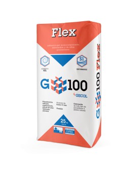 Adhesivo altamente deformable G100 flex Gecol C2TES1 saco 25kg 