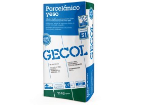 Adhesivo Porcelánico yeso Gecol C1S1 saco 25kg 