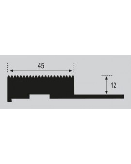 Step with non-slip tread for ceramic finish 45 mm 2.5m.l