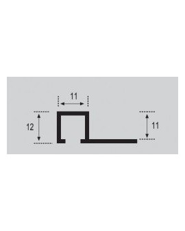 Perfil listelo cuadrado aluminio granillas 11mm Plasdecor 