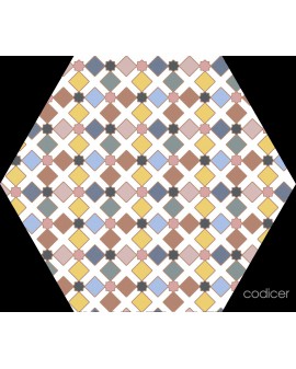 Carrelage hexagonal Kasbah mix 22X25 Codicer