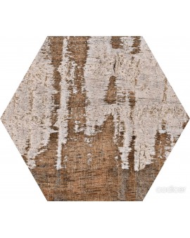 Suelo hexagonal efecto madera decapada Gauguin Mix 22X25 Codicer