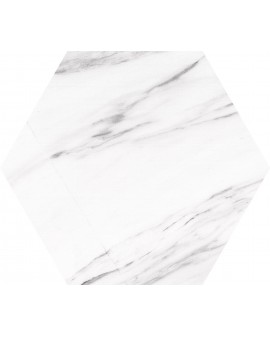 Gres Porcelánico imitación a mármol hexagonal carrara 22x25 - Codicer