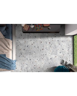 Porcelain flooring with terrazzo effect Sonar 66X66 Codicer