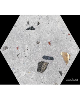 Carrelage Terrazzo hexagonal Sonar 22X25 Codicer