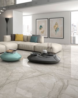 PORCELANICO SONANTE PULIDO EFECTO MÁRMOL GEOTILES / Perla / 90X180 / 90X90 / Perla