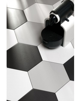 PORCELÁNICO MONOCOLOR SOLID 22X25 HEX. CODICER / Silver  / White  / Black