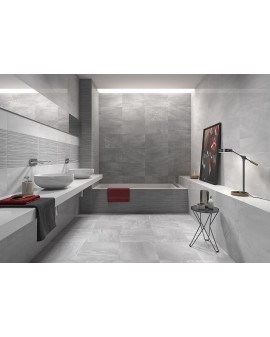 REVESTIMIENTO FRED 33X55 GEOTILES / Perla / Liso / Gris / Liso / Gris / Relieve