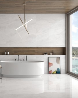 PORCELÁNICO BALNI BLANCO PULIDO EFECTO MARMOL GEOTILES / 120x120 / 60x120 / 90X90 / 60X60 / 30X60