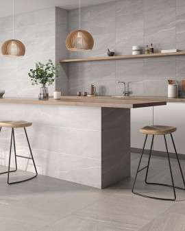 PORCELÁNICO AMIENS  GEOTILES / Perla / 60,8X60,8 / Gris / 60,8X60,8 / Gris / 30,4X60,8 / Perla / 30,4X60,8