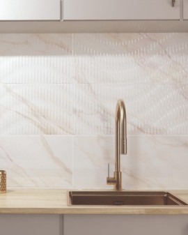 FAÏENCE PÂTE ROUGE CALACATTA GOLD 30X90 PRISSMACER