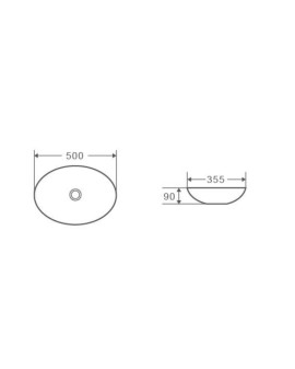 AQUORE 385444 BOAT 49 COUNTERTOP BASIN 500x350x95 mm