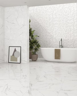 FAÏENCE PÂTE ROUGE EFFET MARBRE CALACATTA WHITE 33X55 NAVARTI