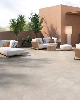 PORCELAIN STONE-EFFECT TILE DOMUS CREAM MATT COLORKER