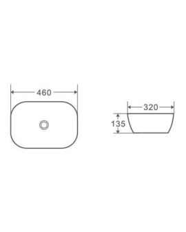 AQUORE EVEA NEGRO MARQUINA 46X32 COUNTERTOP BASIN