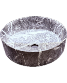 LAVABO DE SOBRE ENCIMERA AQUORE SPIN 40 CM NEGRO MARQUINA