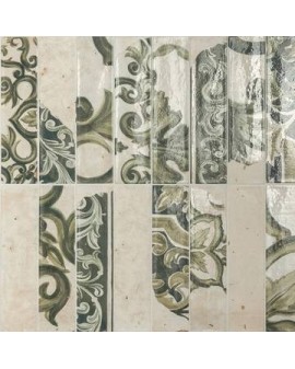 MINIATURE FREGIO VERDE MAIOLICA MATT 6X24 MARCA CORONA 1741