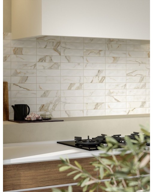 MINIATURE SCULTOREA CALACATTA ORO FINO VELVET 6X24 MARCA CORONA 1741