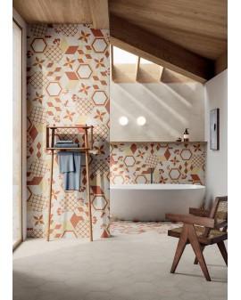 PORCELAIN TILE TERRA.ART DECO MATT 25X21,6 HEX. MARCA CORONA 1741