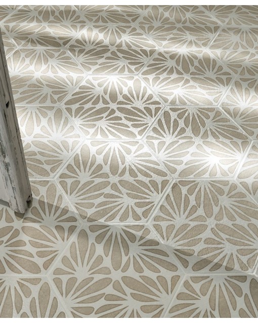  TERRACRETA DECO CESELLO ARGILLA BRILLO 25X21,6 HEX. MARCA CORONA 1741