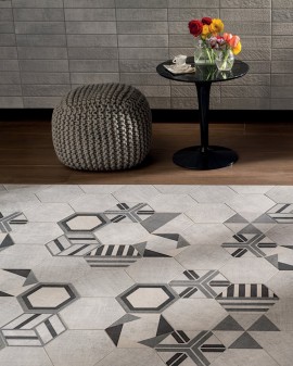 PORCELAIN STONEWARE TEXTILE DECO MIX 25X21.6 HEX MARCA CORONA 1741