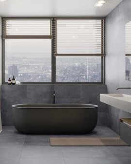 PORCELÁNICO EFECTO CEMENTO CAPPA MATE 100X100 PLUS SLIM REC. AZULEV