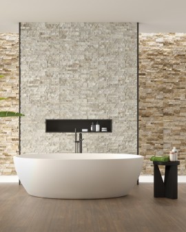 PAREMENT EFFET PIERRE QUARTZ 25X60 RELIEF CRISTACER