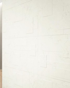 GRÈS CÉRAME EFFET MARBRE BIANCO PERLINO DECOR SATINÉ 59,5X119,2 ITT CERAMIC
