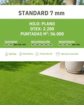 CÉSPED ARTIFICIAL STANDARD 7 mm GARBRIC