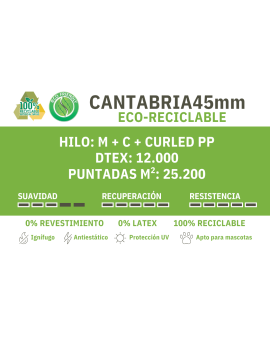 CÉSPED ARTIFICIAL CANTABRIA 30/40/45 MM GARBRIC