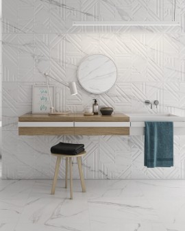 PORCELANICO EFECTO CARRARA NAPLES WHITE RLV PULIDO 60X120 PRISSMACER