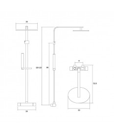Shower column Ovale drawings technical