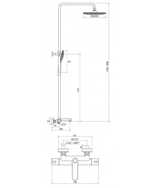 Colonne douche carré Termo300 TE 092.00/150 RAVAK