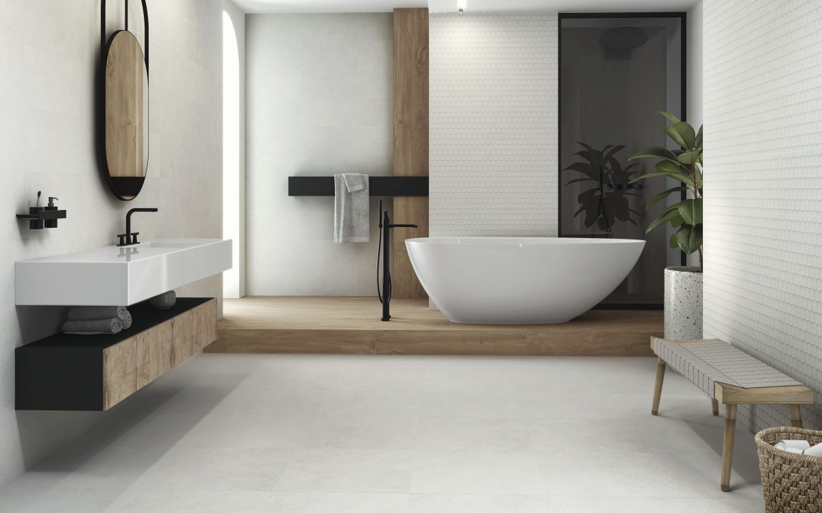 PORCELÁNICO EFECTO CEMENTO PACIFIC  MATE 60X60 AZULEV